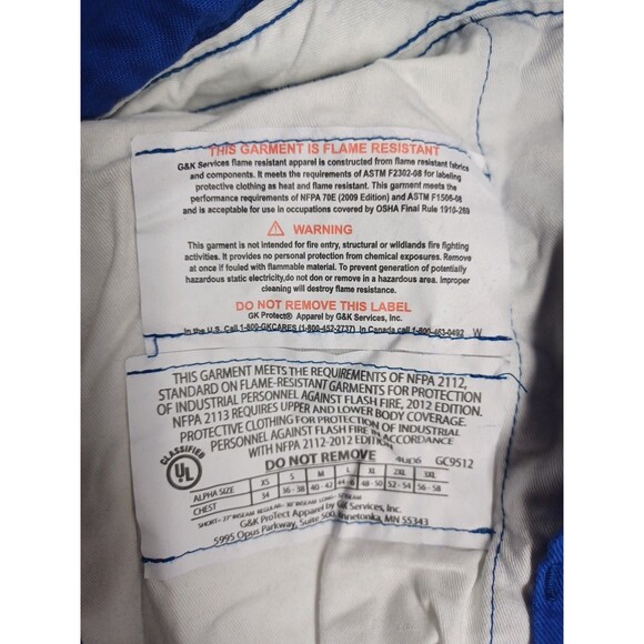 Flame Resistant FR Coveralls Men’s 64 Regular WESTEX UltraSoft Value Line - Picture 9 of 9